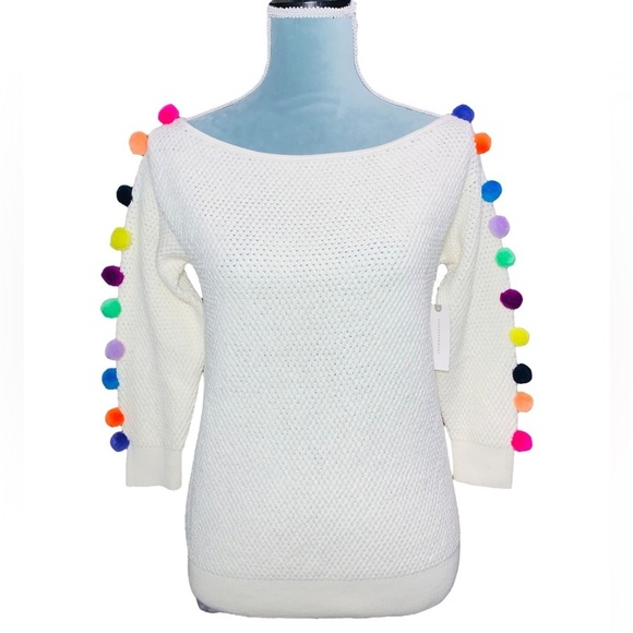 NWT Anthropologie Emilia Pommed Ivory Pullover Size XS - Picture 2 of 14